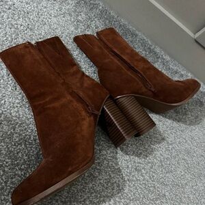 Mango Rich Brown Heeled Boots